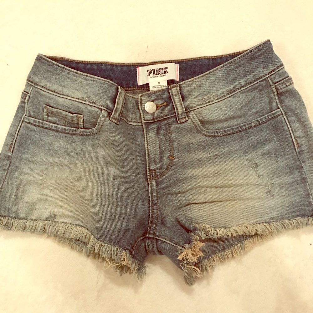New pink denim shorts